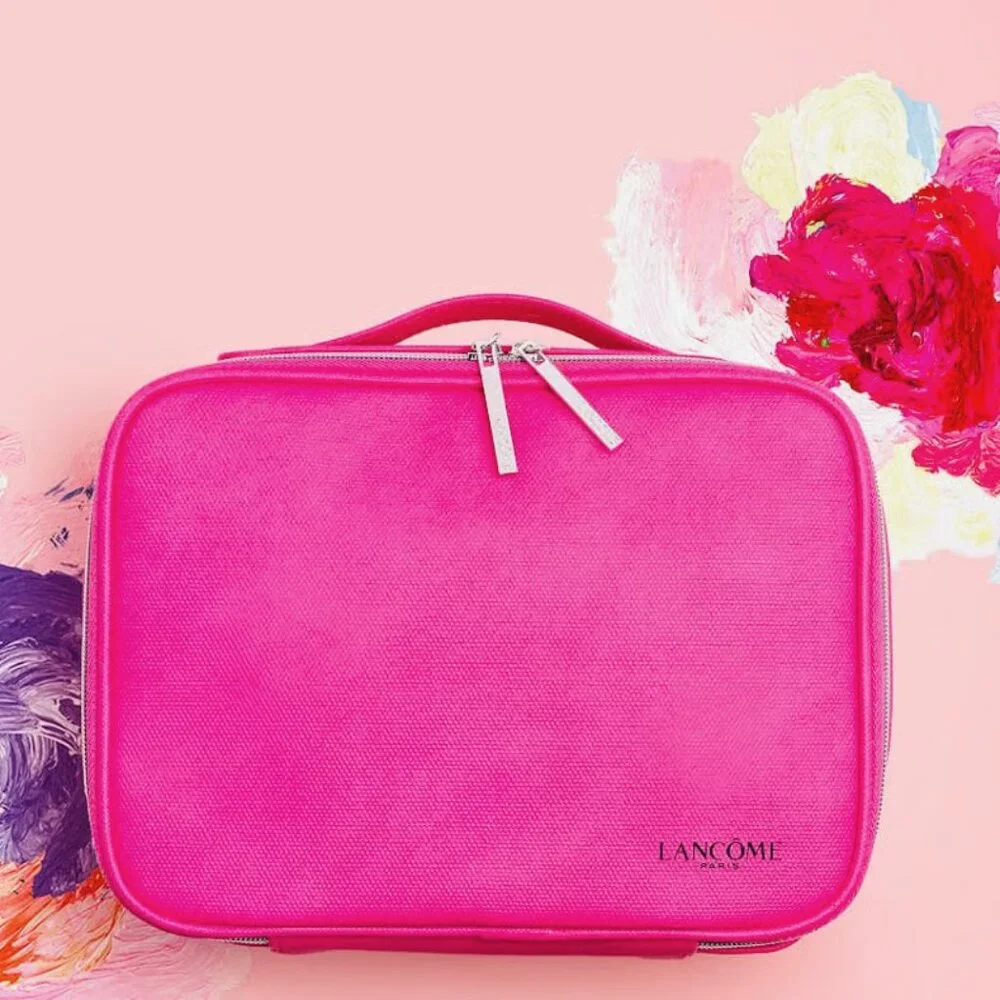 NEW Lancome Pink Cosmetics Makeup‎ Bag Limited Edition 9.5
